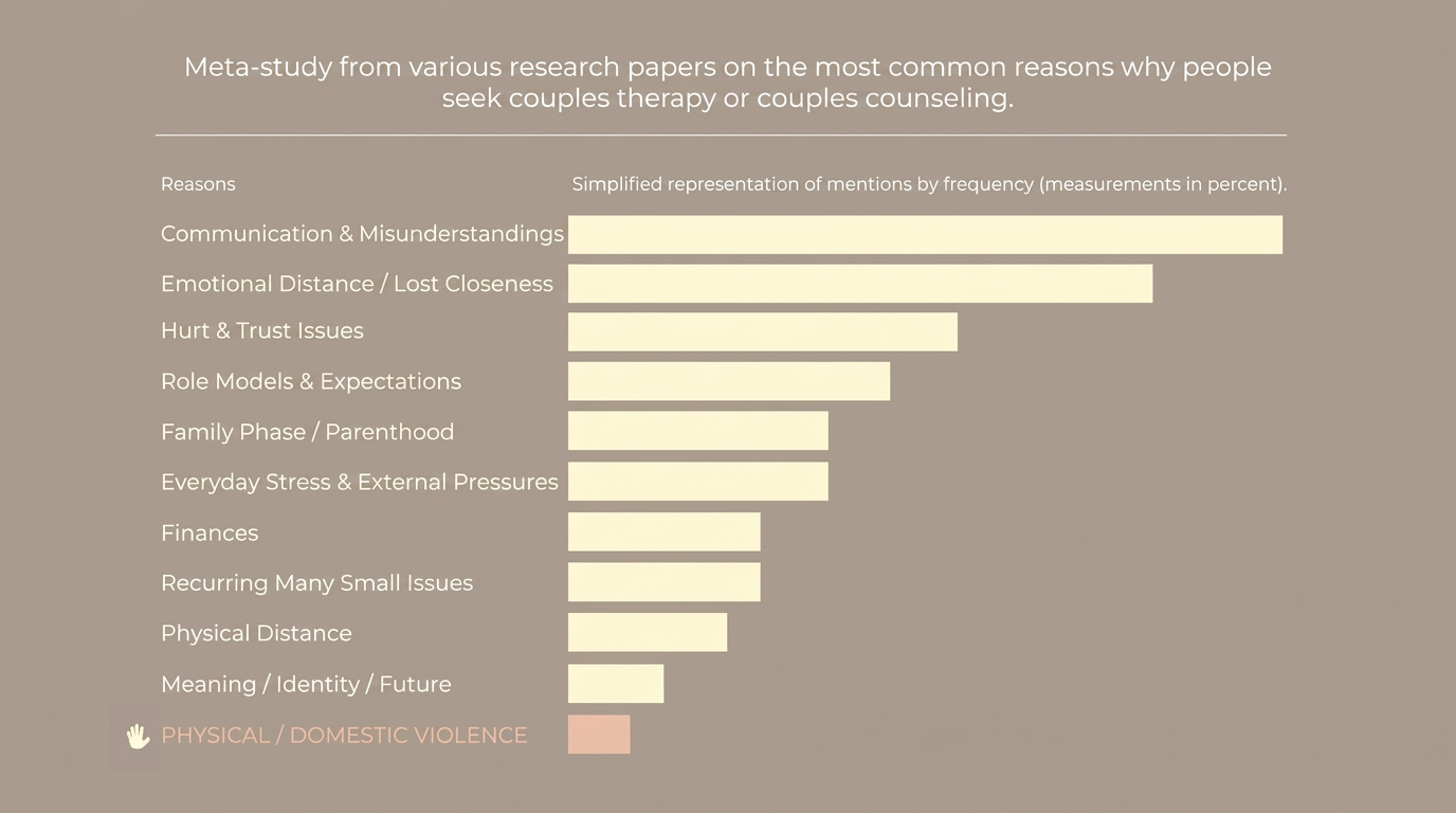 Chart: common topics in couples therapy and counseling
